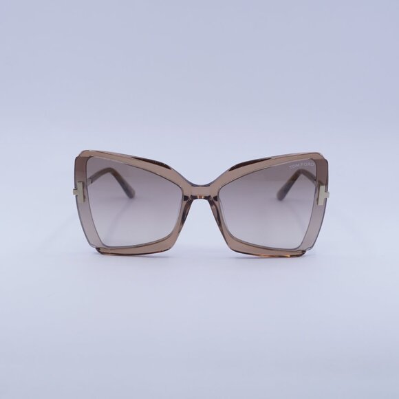 Tom Ford Gia FT0766 57G Sunglasses Gold Butterfly Frame, Brown Lenses main image 4